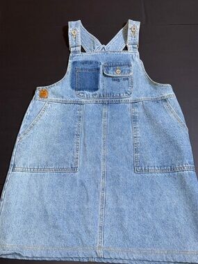 POL Denim Blue Denim Overall Dress